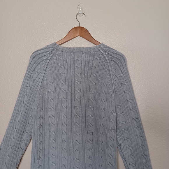 Levi Strauss Co Men's Large Grey Cable Knit Crewneck Long Sleeve Sweater Top - Picture 11 of 12